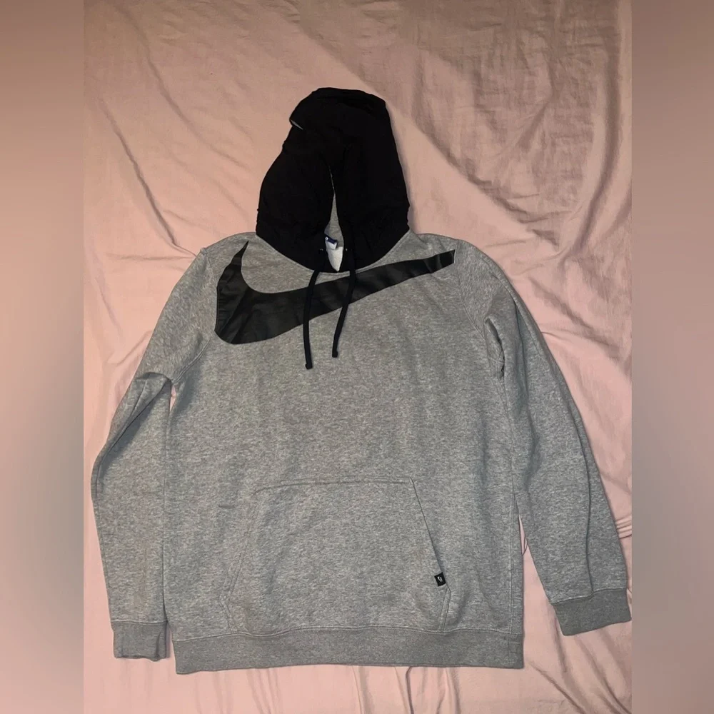 Nike Grey & Black Hoodie Sweatshirt Size L